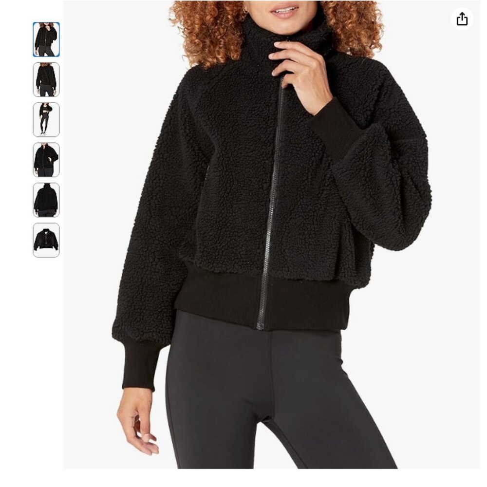 The Drop womens Lee Sherpa Bomber Jacket, size Small